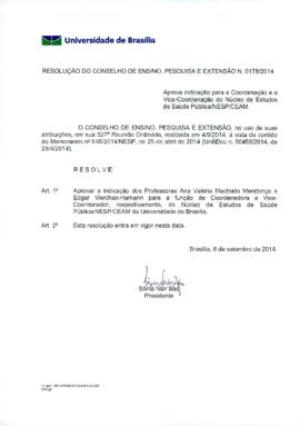Resolução do Conselho de Ensino, Pesquisa e Extensão nº 0178/2014