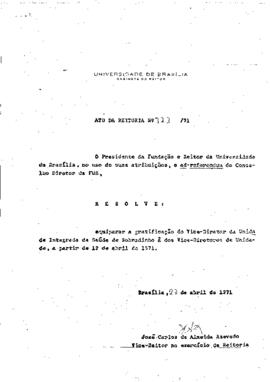 Ato da Reitoria nº 0323/1971