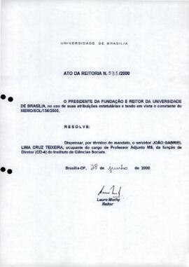 Ato da Reitoria nº 0533/2000