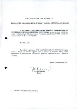 Resolução do Conselho de Ensino, Pesquisa e Extensão nº 0001/2001