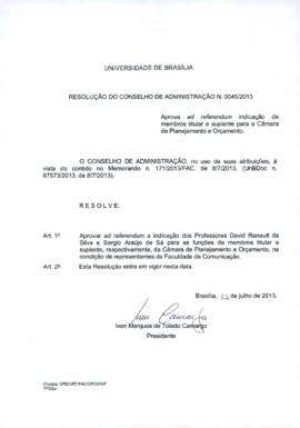 Resolução do Conselho de Administração nº 0045/2013