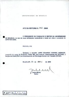 Ato da Reitoria nº 0346/2000
