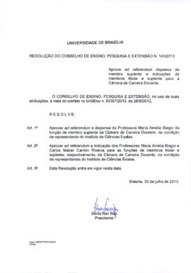 Resolução do Conselho de Ensino, Pesquisa e Extensão nº 0143/2013