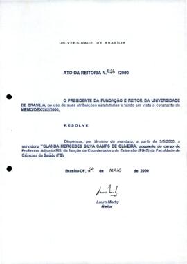 Ato da Reitoria nº 0426/2000