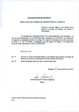 Resolução do Conselho Universitário nº 0035/2012