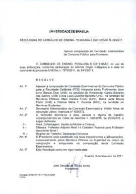 Resolução do Conselho de Ensino, Pesquisa e Extensão nº 0029/2011