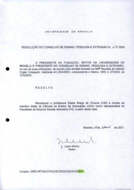 Resolução do Conselho de Ensino, Pesquisa e Extensão nº 0023/2003