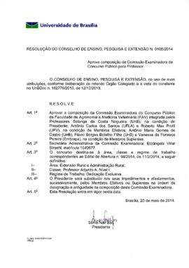Resolução do Conselho de Ensino, Pesquisa e Extensão nº 0105/2014