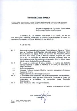 Resolução do Conselho de Ensino, Pesquisa e Extensão Nº 0229/2010
