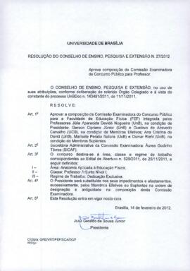 Resolução do Conselho de Ensino, Pesquisa e Extensão nº 0027/2012