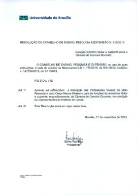 Resolução do Conselho de Ensino, Pesquisa e Extensão nº 0210/2013