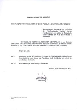 Resolução do Conselho de Ensino, Pesquisa e Extensão nº 0164/2013