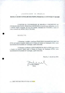 Resolução do Conselho de Ensino, Pesquisa e Extensão nº 0020/2000