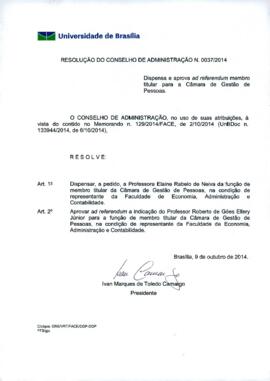 Resolução do Conselho de Administração nº 0037/2014