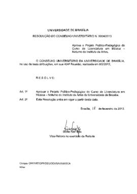 Resolução do Conselho Universitário nº 0004/2013