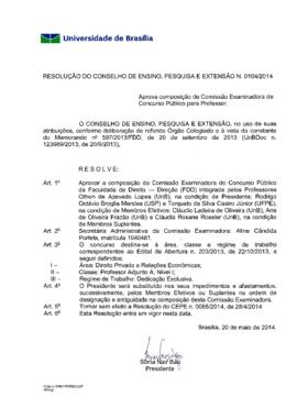 Resolução do Conselho de Ensino, Pesquisa e Extensão nº 0104/2014