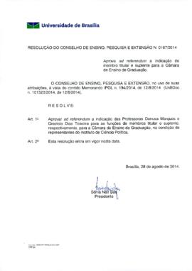 Resolução do Conselho de Ensino, Pesquisa e Extensão nº 0167/2014