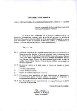 Resolução do Conselho de Ensino, Pesquisa e Extensão nº 0122/2008