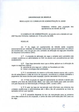 Resolução do Conselho de Administração nº 0002/2008