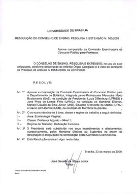Resolução do Conselho de Ensino, Pesquisa e Extensão nº 0160/2009