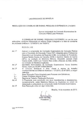 Resolução do Conselho de Ensino, Pesquisa e Extensão nº 0214/2013