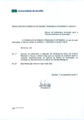 Resolução do Conselho de Ensino, Pesquisa e Extensão nº 0249/2013