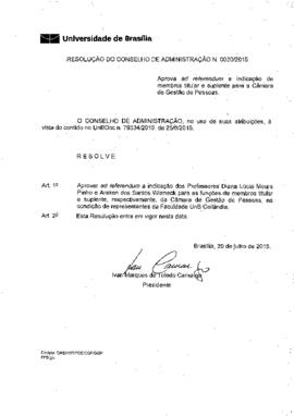 Resolução do Conselho de Administração nº 0020/2015