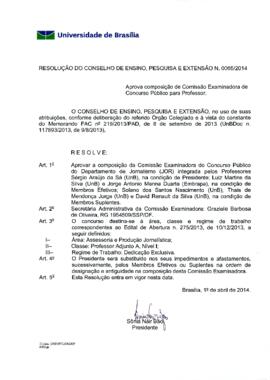 Resolução do Conselho de Ensino, Pesquisa e Extensão nº 0065/2014