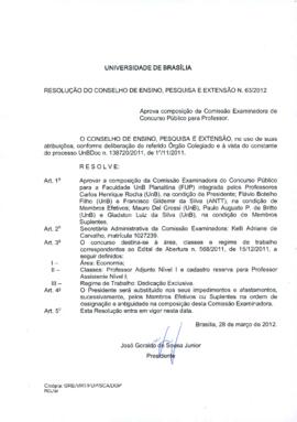 Resolução do Conselho de Ensino, Pesquisa e Extensão nº 0063/2012