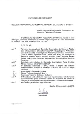 Resolução do Conselho de Ensino, Pesquisa e Extensão nº 0216B/2013