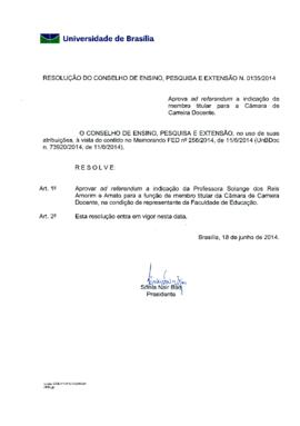 Resolução do Conselho de Ensino, Pesquisa e Extensão nº 0135/2014