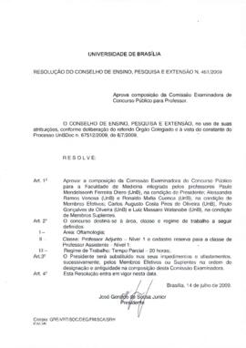 Resolução do Conselho de Ensino, Pesquisa e Extensão nº 0458/2009
