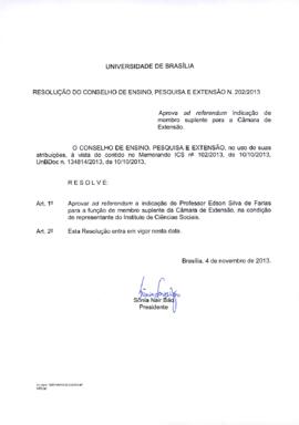 Resolução do Conselho de Ensino, Pesquisa e Extensão nº 0202/2013