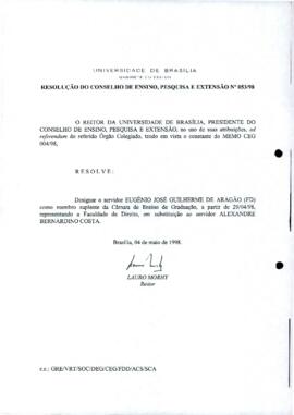 Resolução do Conselho de Ensino, Pesquisa e Extensão nº 0053/1998