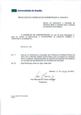 Resolução do Conselho de Administração nº 0034/2014