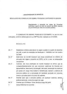 Resolução do Conselho de Ensino, Pesquisa e Extensão nº 0625/2009