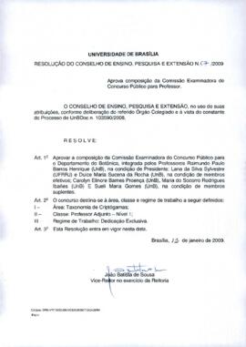 Resolução do Conselho de Ensino, Pesquisa e Extensão nº 0007/2009
