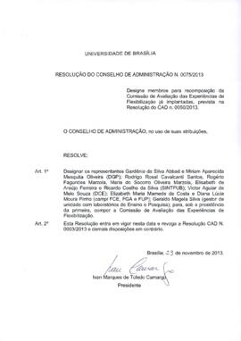 Resolução do Conselho de Administração nº 0075/2013