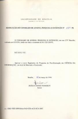 Resolução do Conselho de Ensino, Pesquisa e Extensão nº 0039/1996