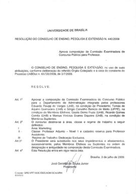 Resolução do Conselho de Ensino, Pesquisa e Extensão nº 0440/2009