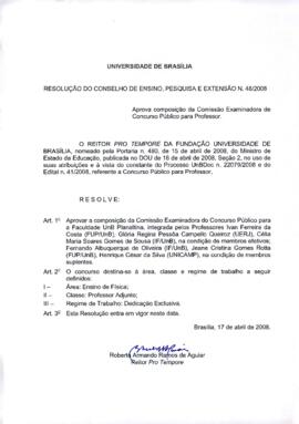 Resolução do Conselho de Ensino, Pesquisa e Extensão nº 0048/2008