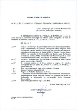 Resolução do Conselho de Ensino, Pesquisa e Extensão nº 0036/2012