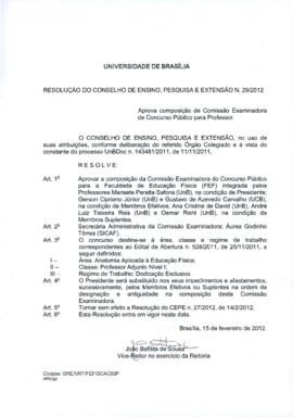 Resolução do Conselho de Ensino, Pesquisa e Extensão nº 0029/2012