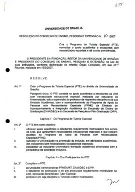 Resolução do Conselho de Ensino, Pesquisa e Extensão nº 0010/2007