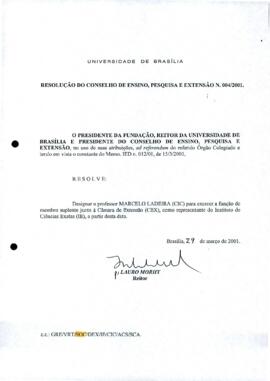 Resolução do Conselho de Ensino, Pesquisa e Extensão nº 0004/2001