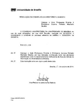 Resolução do Conselho Universitário nº 0029/2014