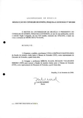 Resolução do Conselho de Ensino, Pesquisa e Extensão nº 0009/2000