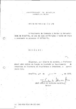 Ato da Reitoria nº 0164/1978