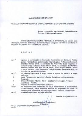 Resolução do Conselho de Ensino, Pesquisa e Extensão nº 0375/2009