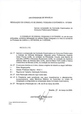 Resolução do Conselho de Ensino, Pesquisa e Extensão nº 0107/2009